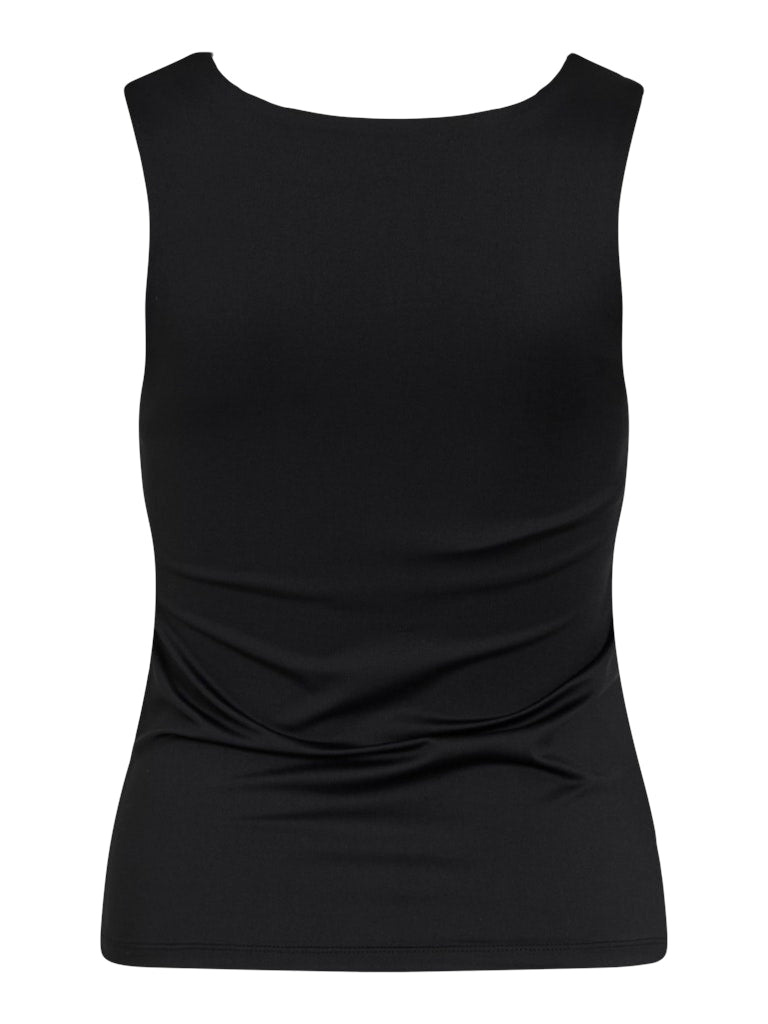 VIKENZA U-NECK S/L TANK TOP - Black