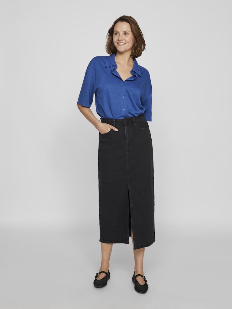 VIJAF HW MIDI DENIM SKIRT- Black Denim