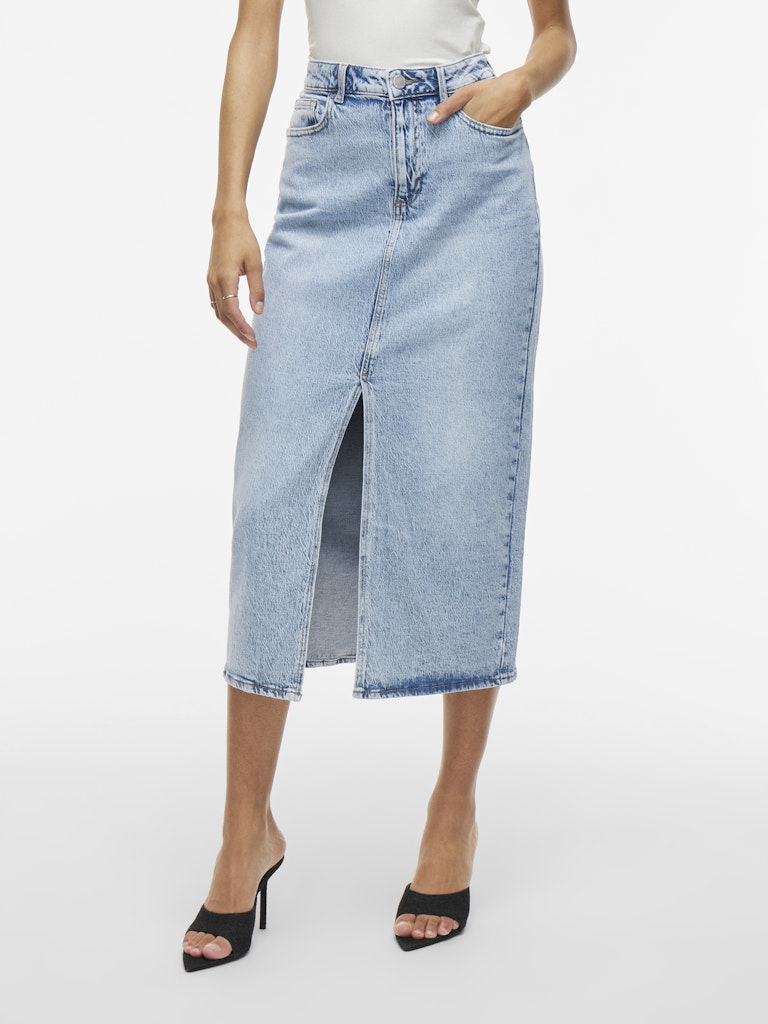 VIJAF HW MIDI DENIM SKIRT - Light Blue Denim