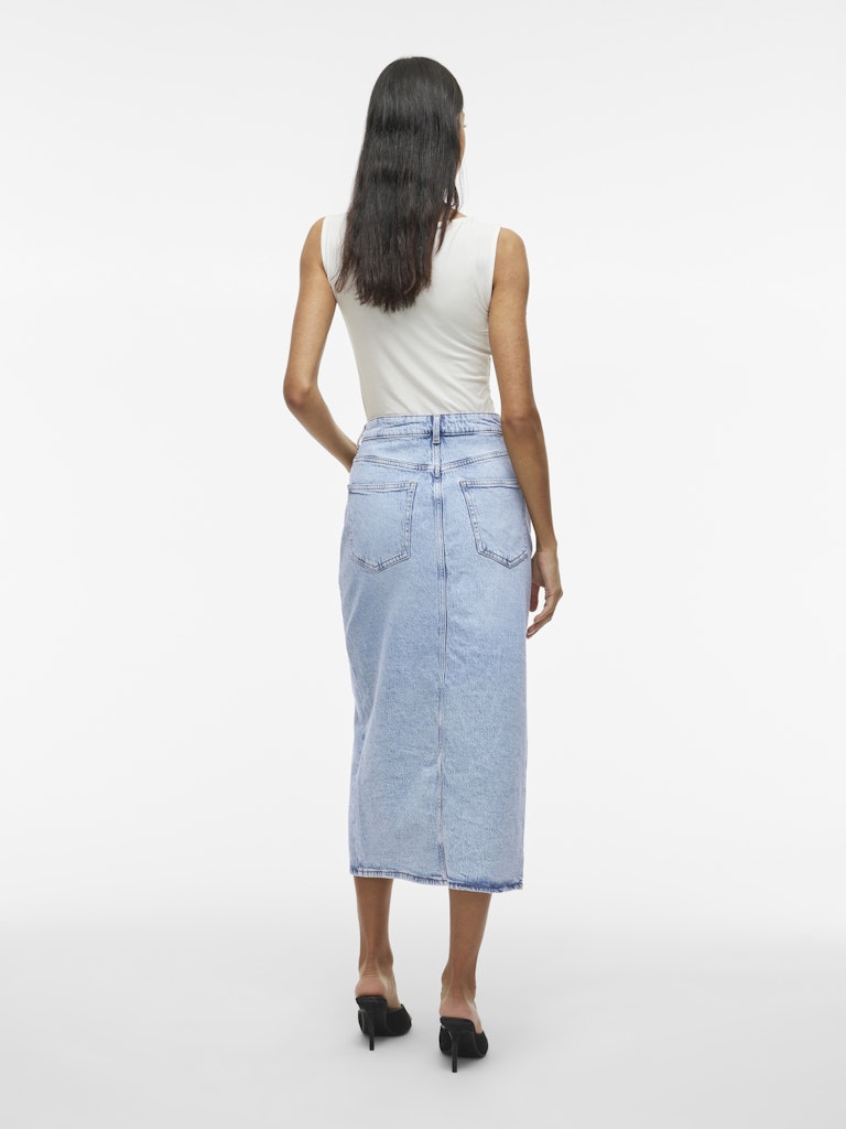 VIJAF HW MIDI DENIM SKIRT - Light Blue Denim