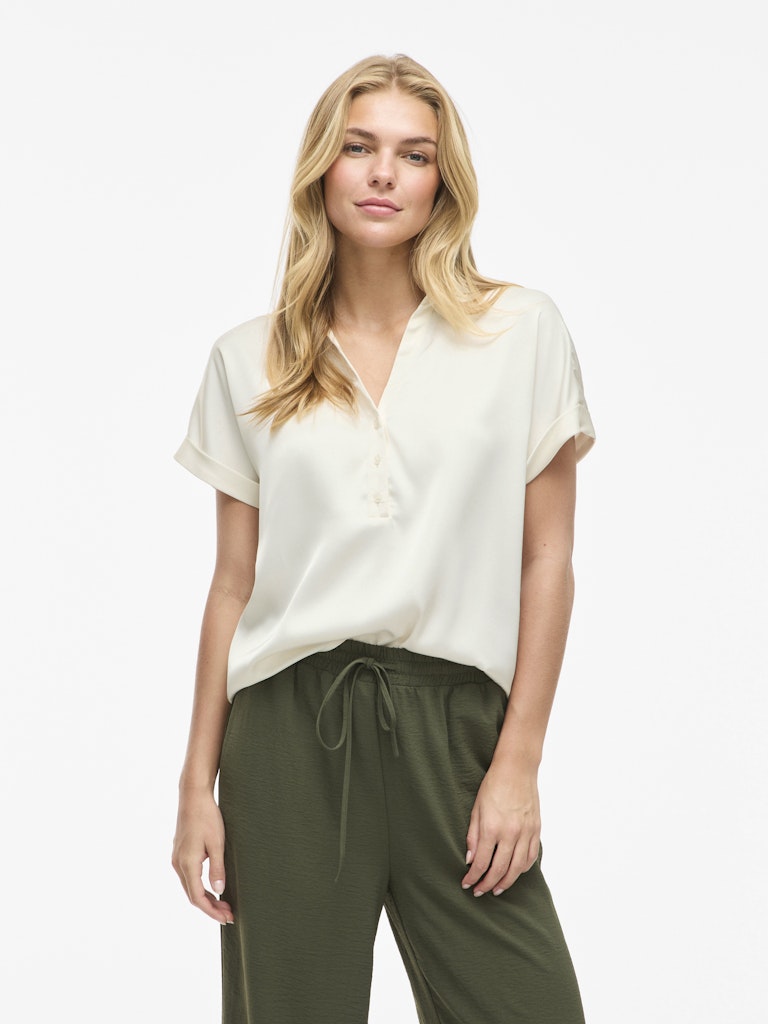 VIENNA RAVENNA S/S TOP - Cloud Dancer