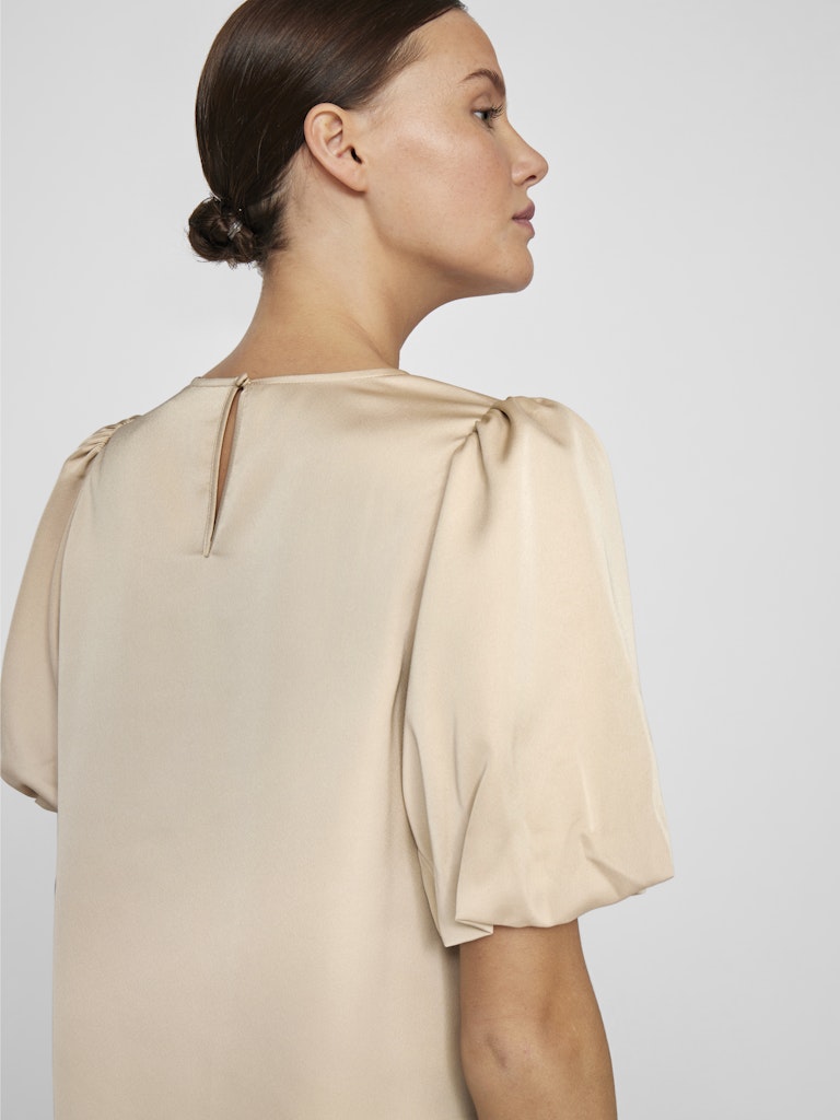 VIELLETTE 2/4 SATIN PUFF TOP - Cement