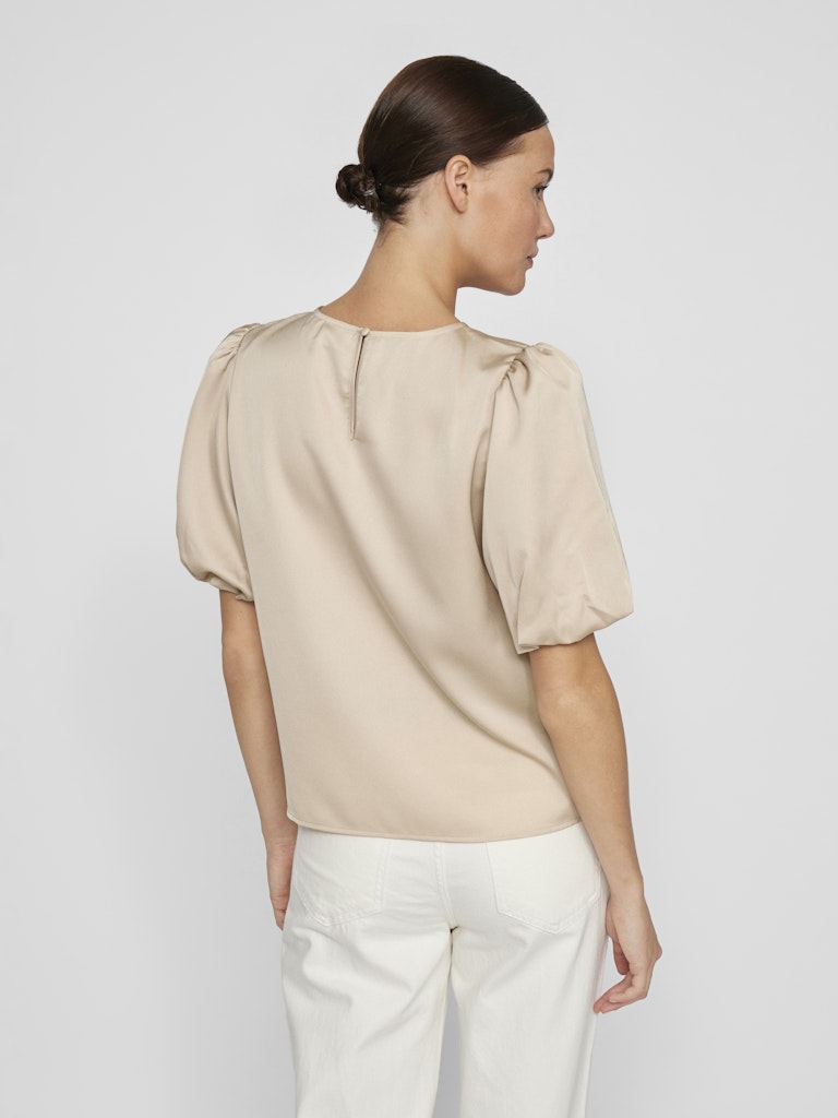 VIELLETTE 2/4 SATIN PUFF TOP - Cement