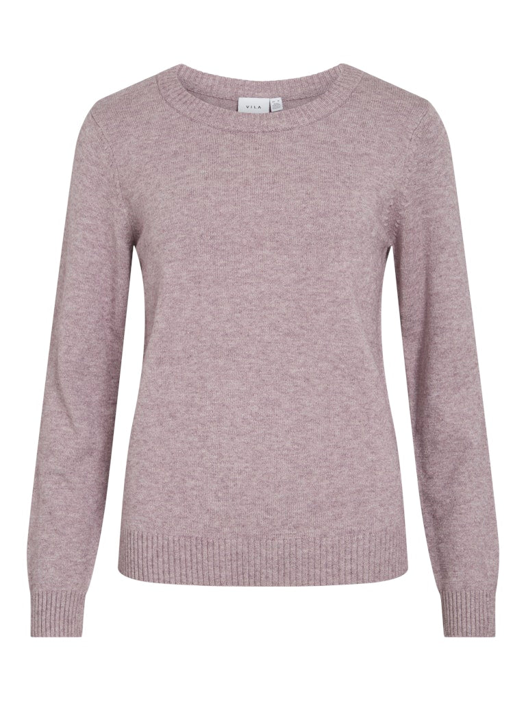 VIRIL O-NECK L/S KNIT TOP - Toadstool