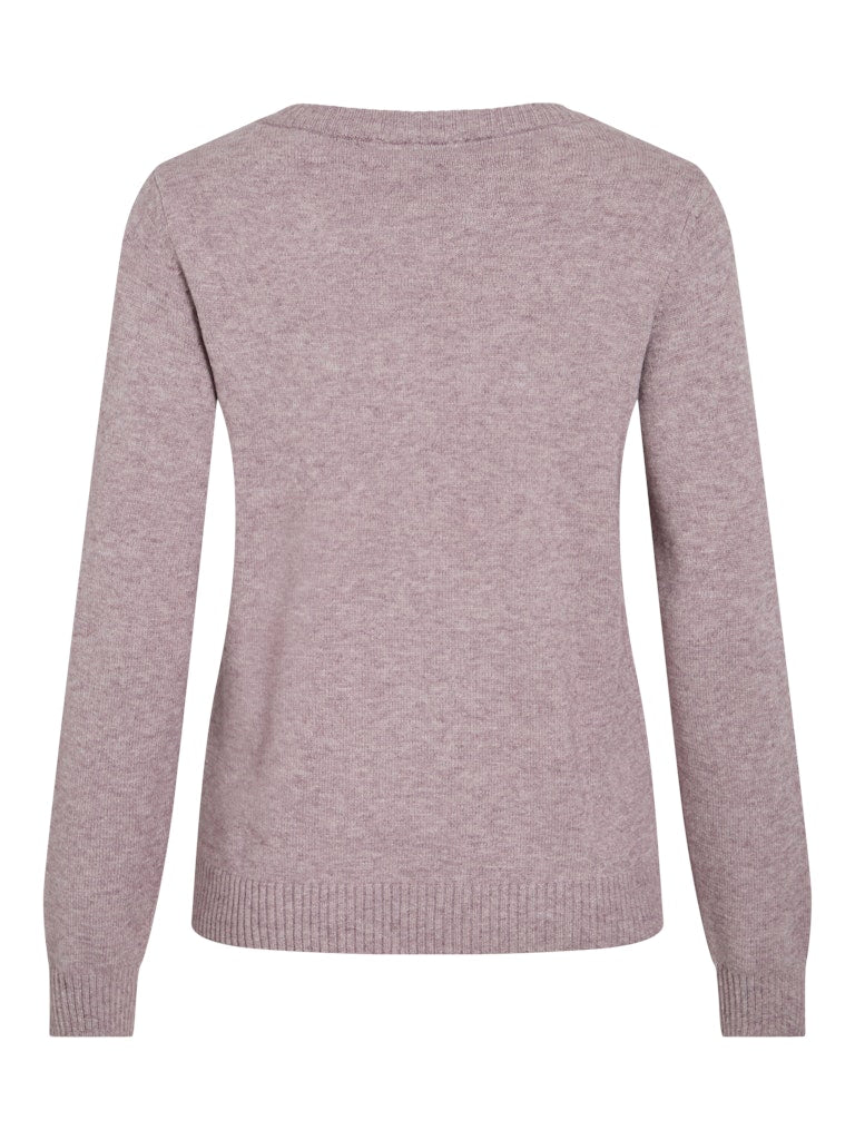 VIRIL O-NECK L/S KNIT TOP - Toadstool