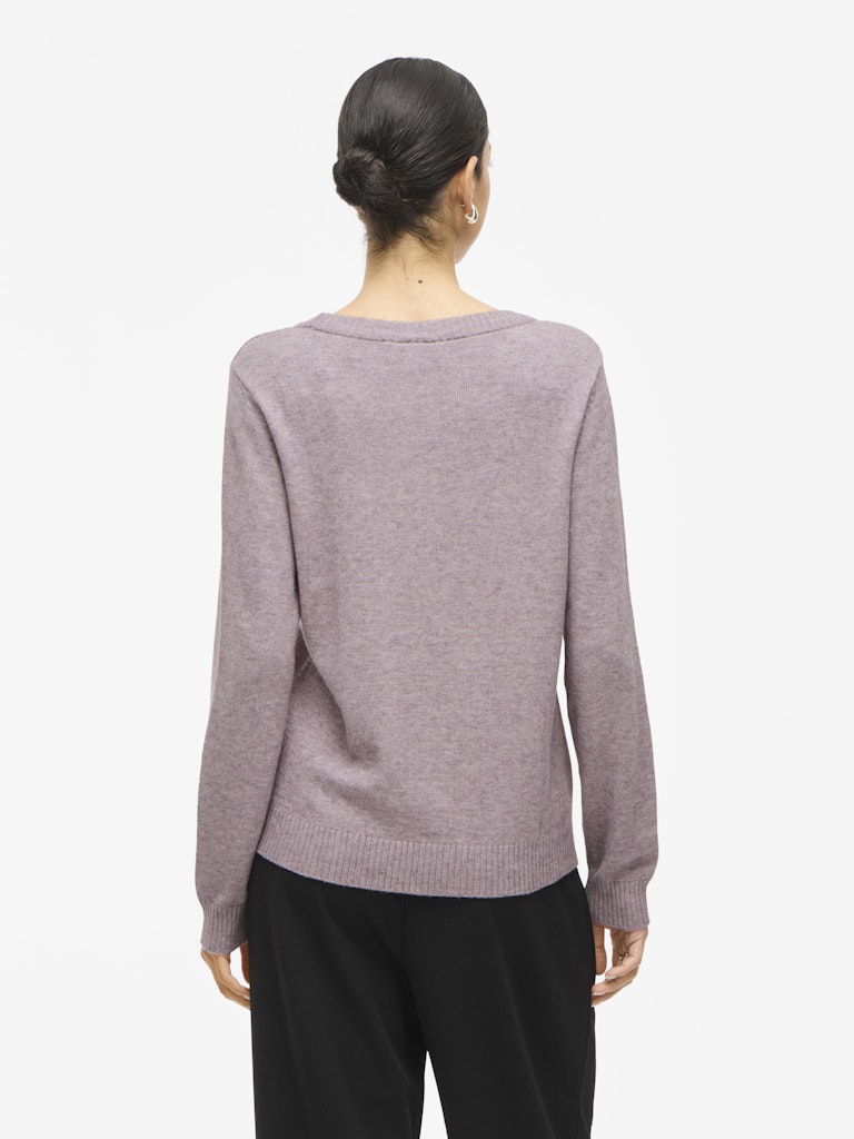 VIRIL O-NECK L/S KNIT TOP - Toadstool