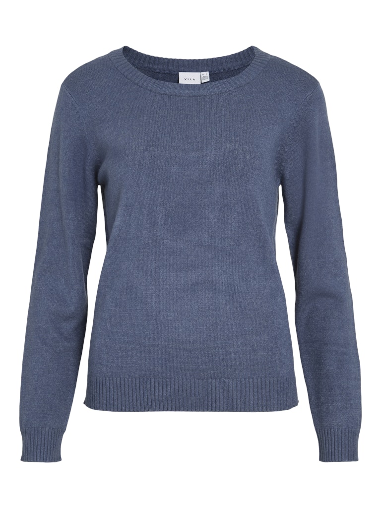 VIRIL O-NECK L/S KNIT TOP - Vintage Indigo