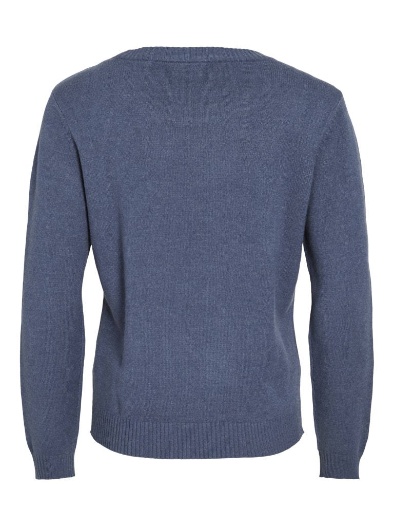 VIRIL O-NECK L/S KNIT TOP - Vintage Indigo