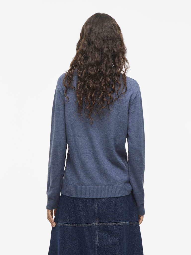 VIRIL O-NECK L/S KNIT TOP - Vintage Indigo