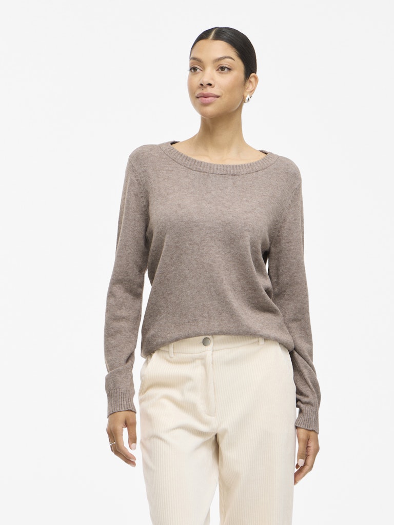 VIRIL O-NECK L/S KNIT TOP - Falcon