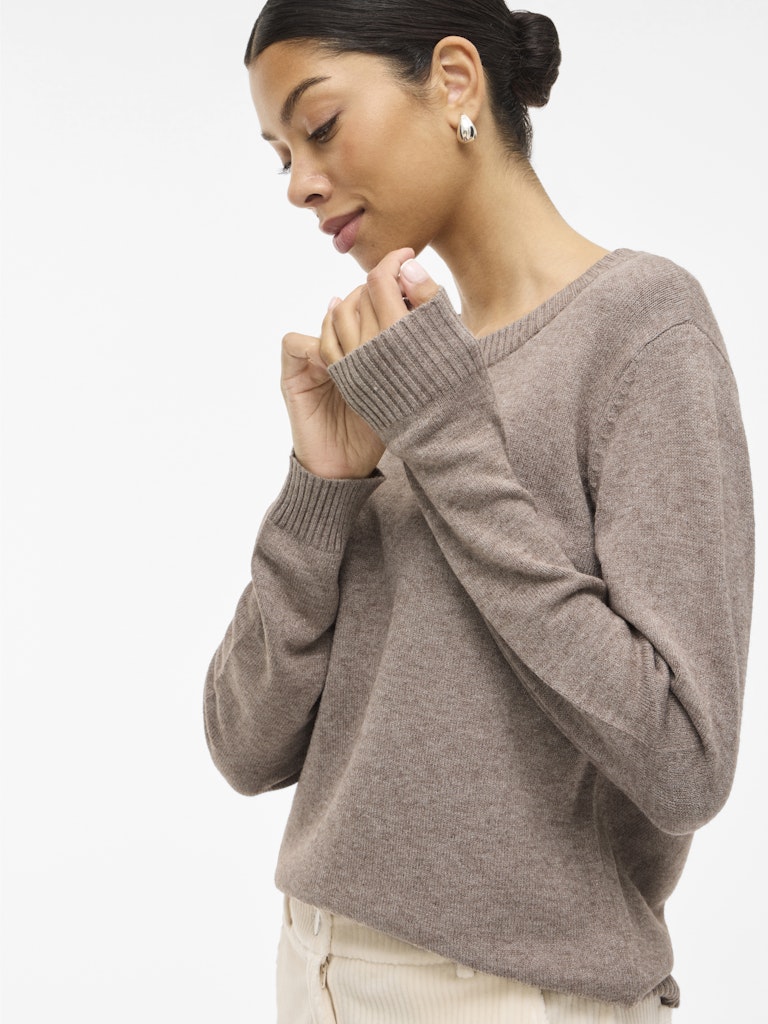 VIRIL O-NECK L/S KNIT TOP - Falcon