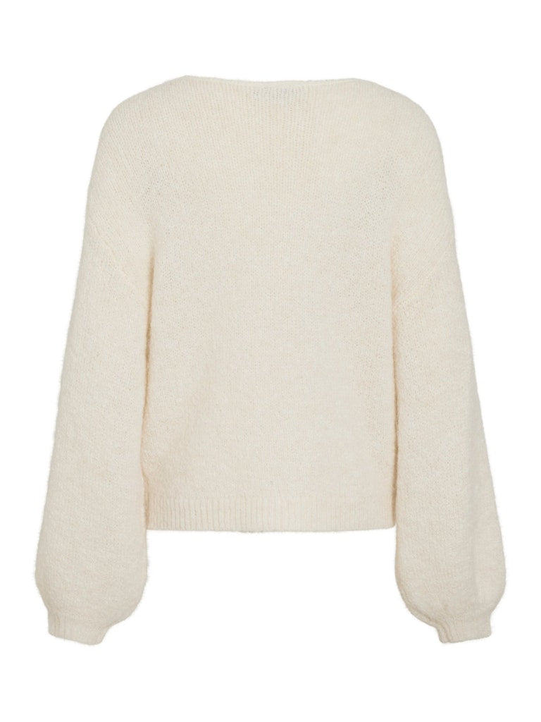 VIMARLEY L/S KNIT PULLOVER - Egret