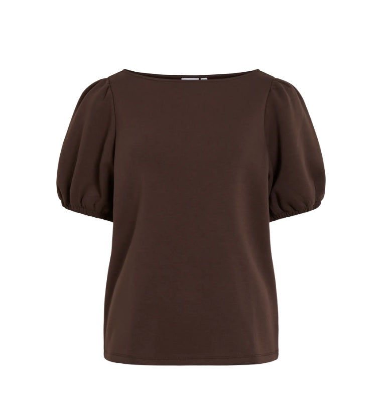 VIREFLECT O-NECK 2/4 TOP- Coffee Bean