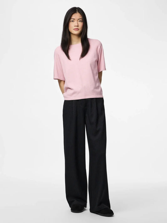 PCBREE SS O-NECK KNIT - Roseate Spoonbill Melange