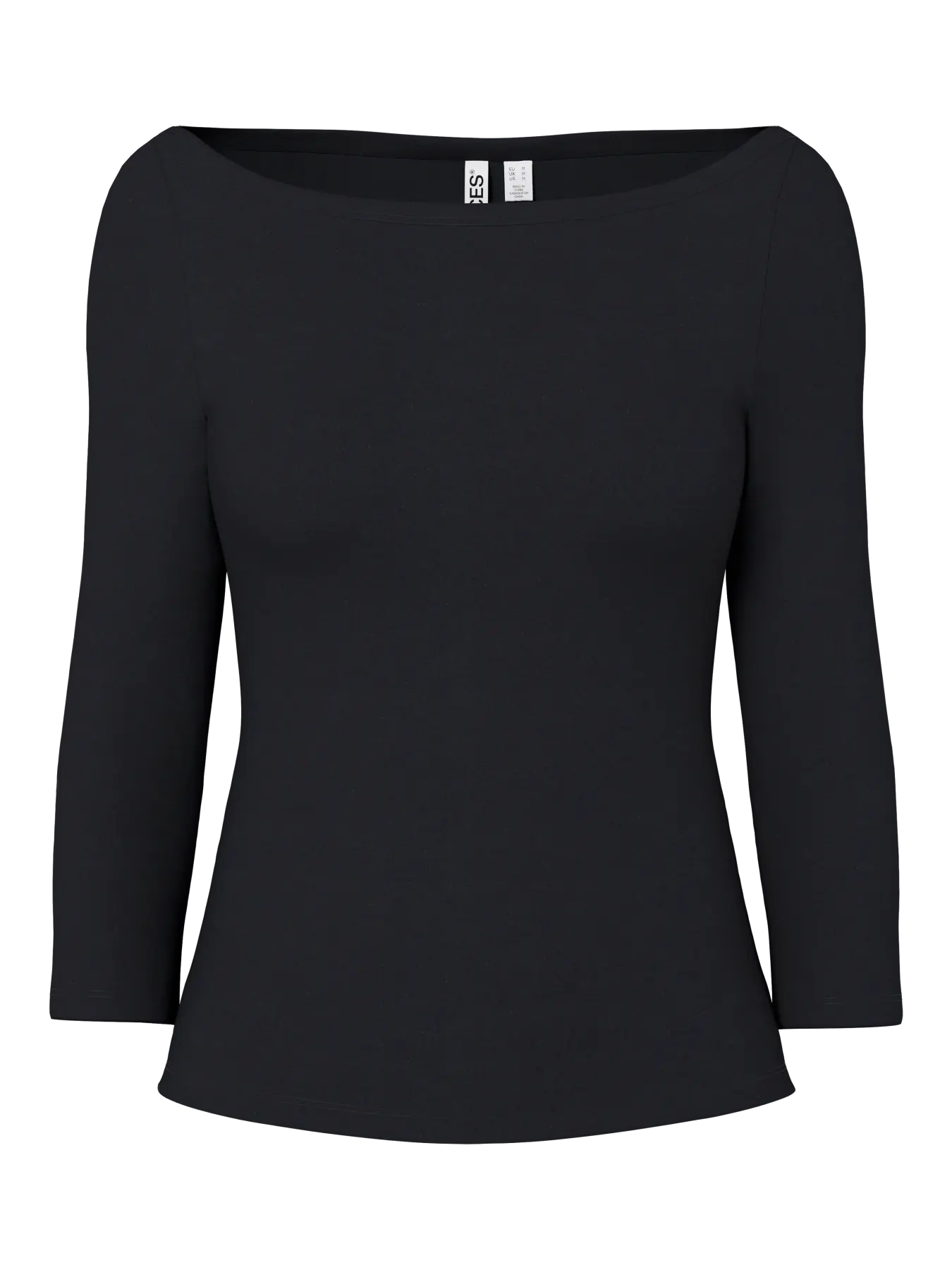 PCPHOEBE 3/4 BOATNECK TOP JRS - Black