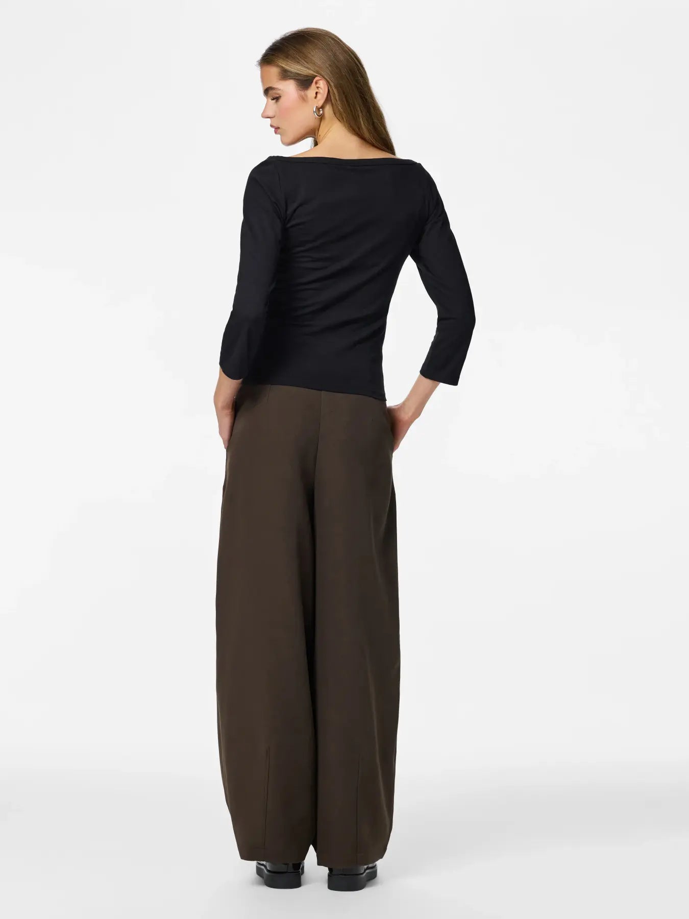 PCPHOEBE 3/4 BOATNECK TOP JRS - Black