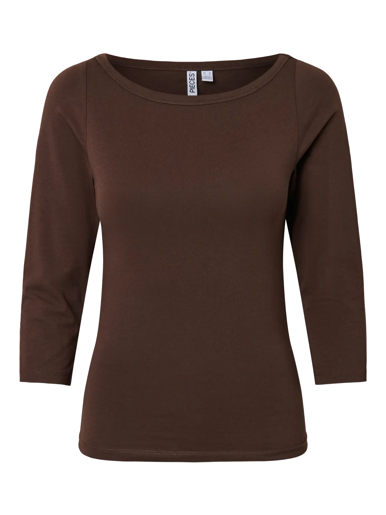 PCPHOEBE 3/4 BOATNECK TOP JRS - Hot Fudge