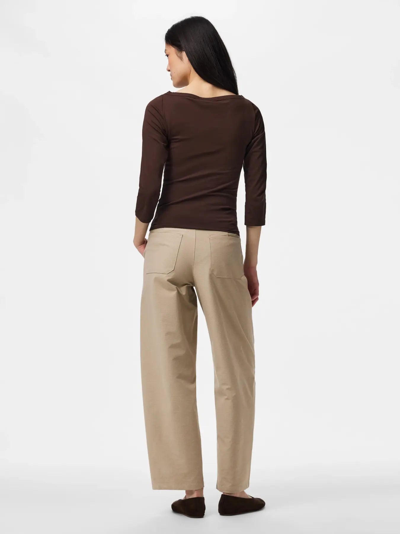 PCPHOEBE 3/4 BOATNECK TOP JRS - Hot Fudge