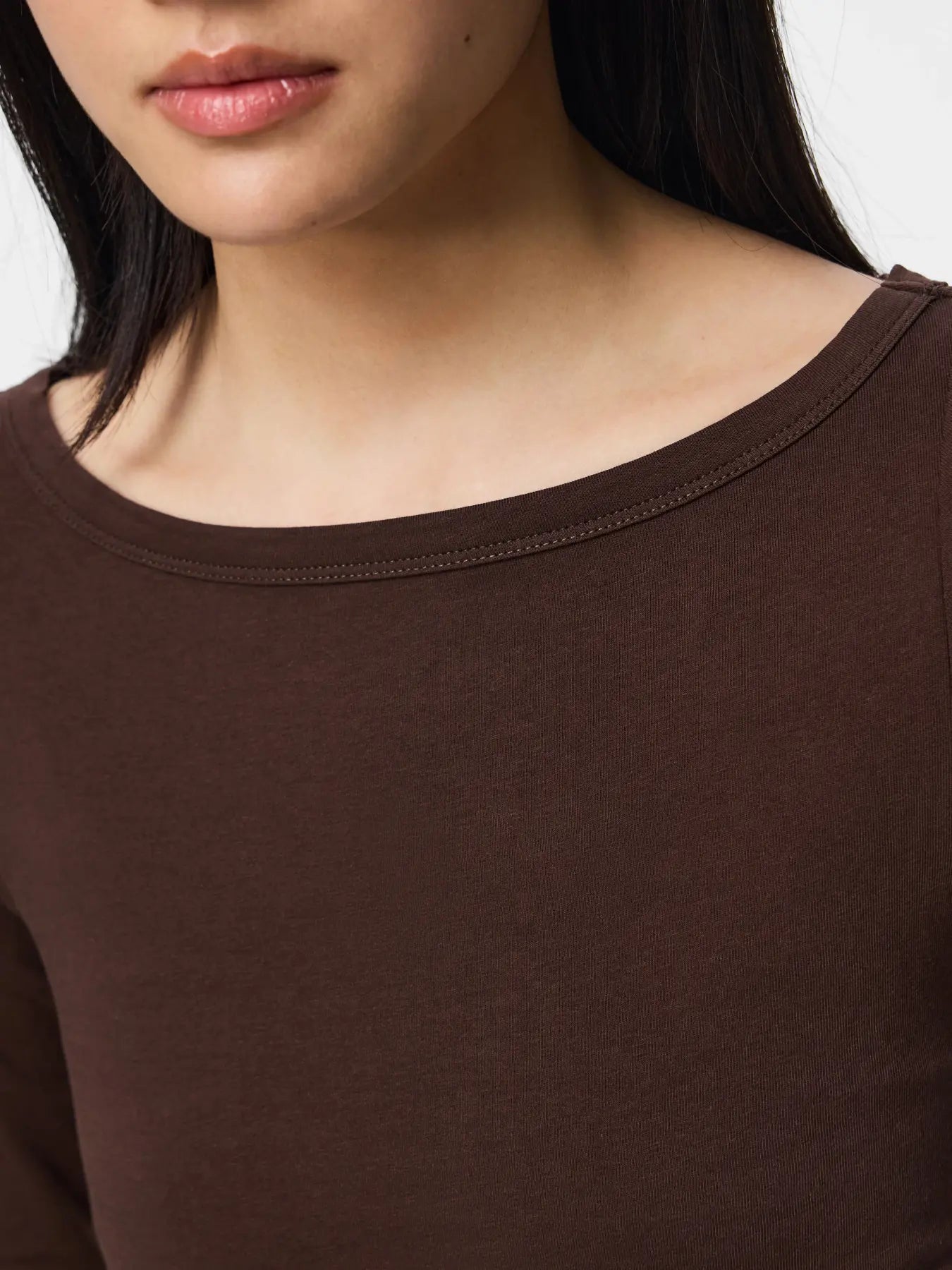 PCPHOEBE 3/4 BOATNECK TOP JRS - Hot Fudge