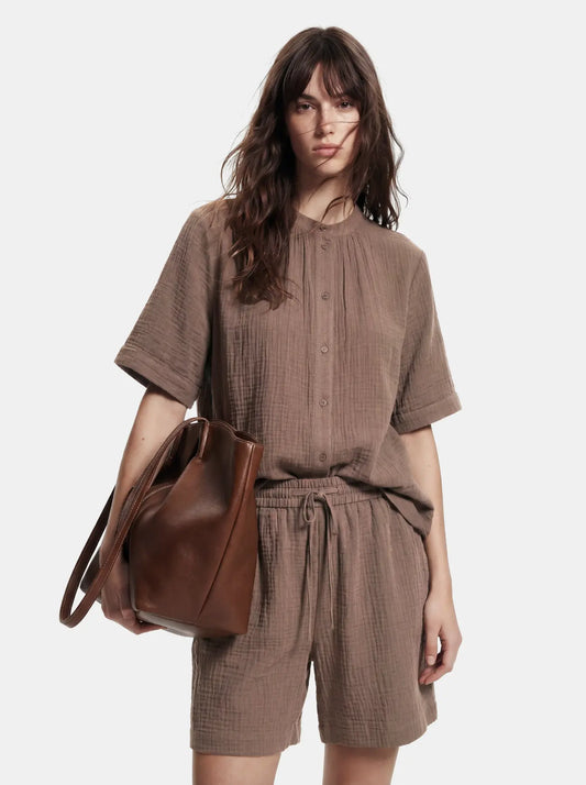 PCSASTINA HW SHORTS - Coffee Quartz