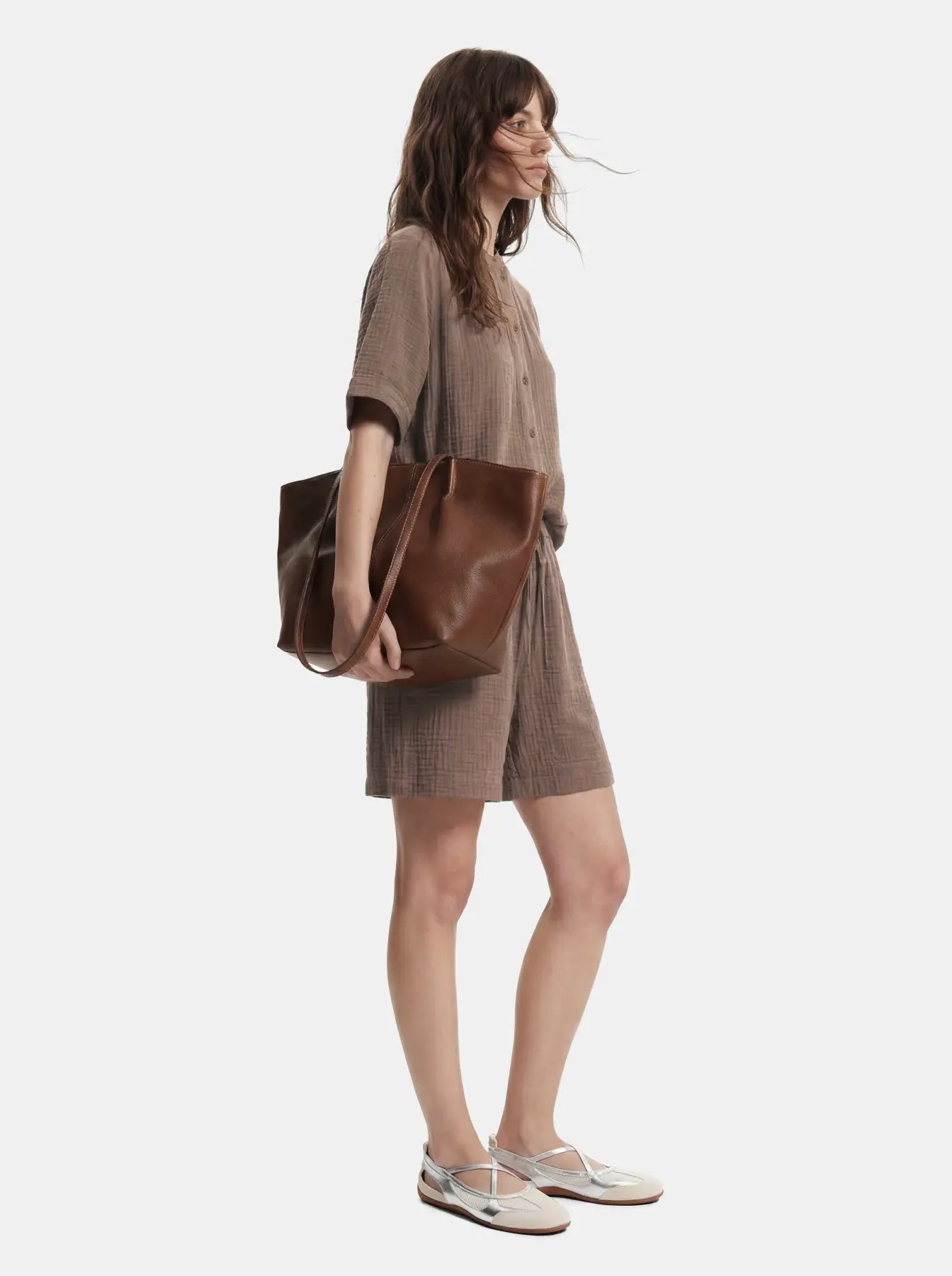 PCSASTINA HW SHORTS - Coffee Quartz