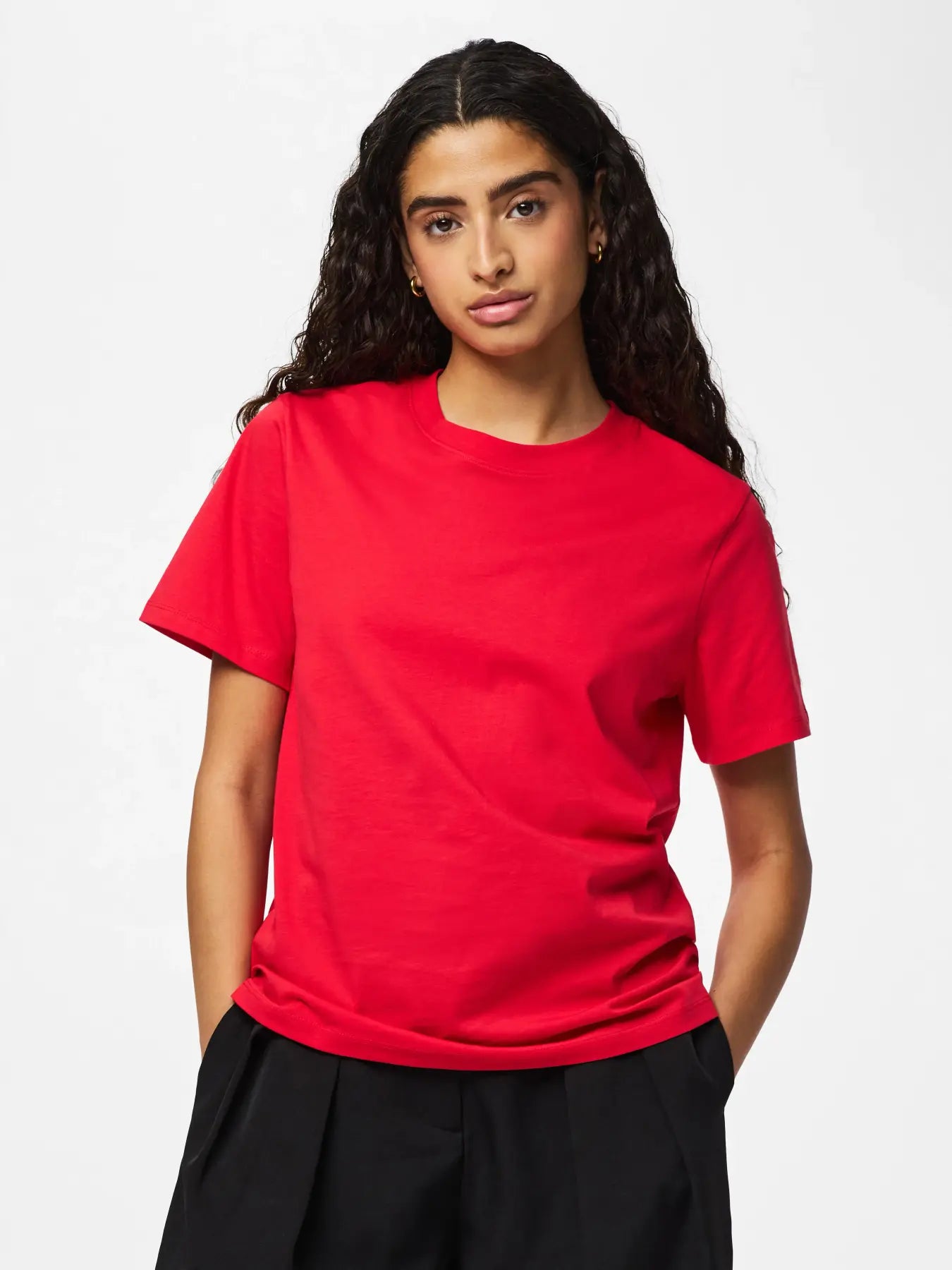 PCRIA SS SOLID TEE - Lollipop