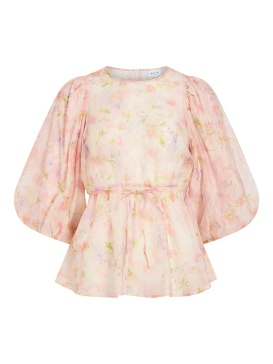 VIKARINA 3/4 TOP - Birch/Flowers