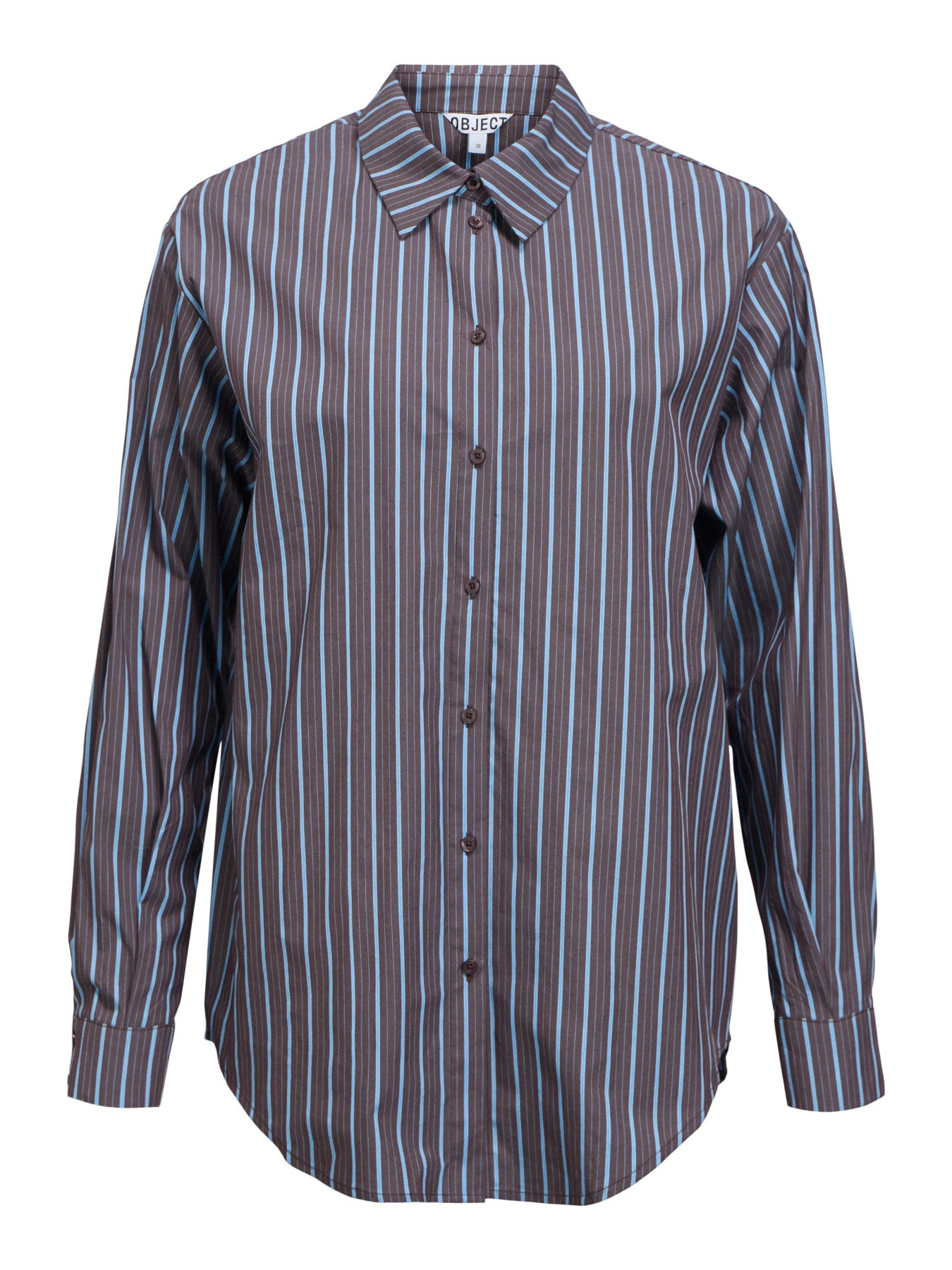 OBJTUTTA LO L/S SHIRT - Seal Brown/Little Boy Blue Stripes