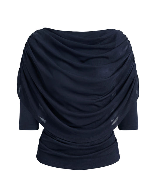 OBJDINA 2/4 BOATNECK CAPE TOP - Sky Captain