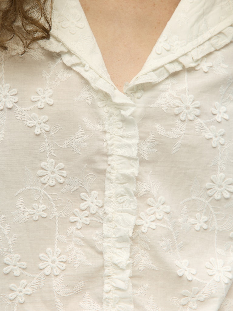 OBJKARLI L/S RE SHIRT - Cloud Dancer