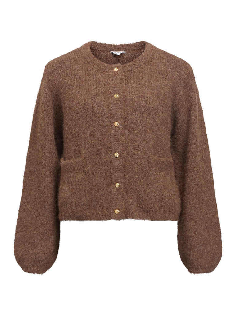 OBJSAGGIA RE L/S KNIT CARDIGAN -Carafe Melange