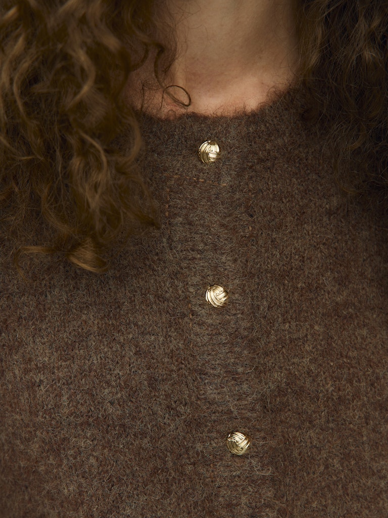 OBJSAGGIA RE L/S KNIT CARDIGAN -Carafe Melange
