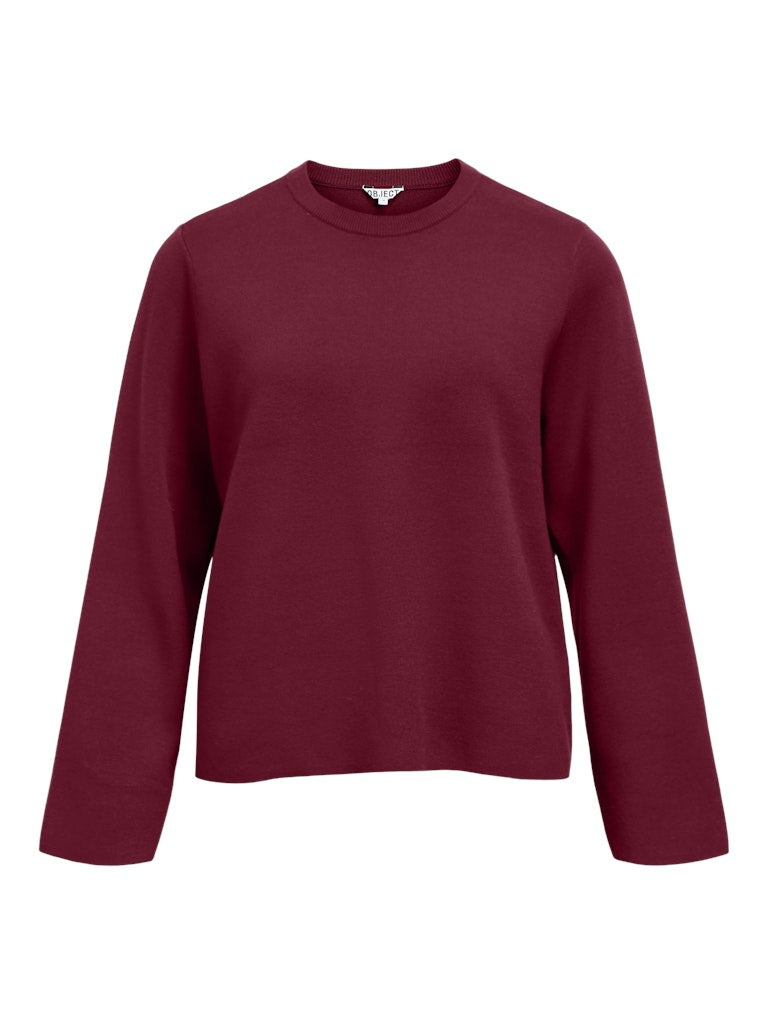 OBJREYNARD O-NECK PULLOVER - Windsor Wine