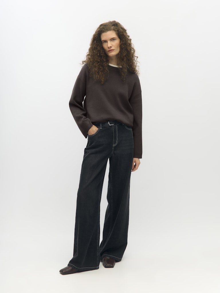 OBJREYNARD L/S LO KNIT PULLOVER - Seal Brown