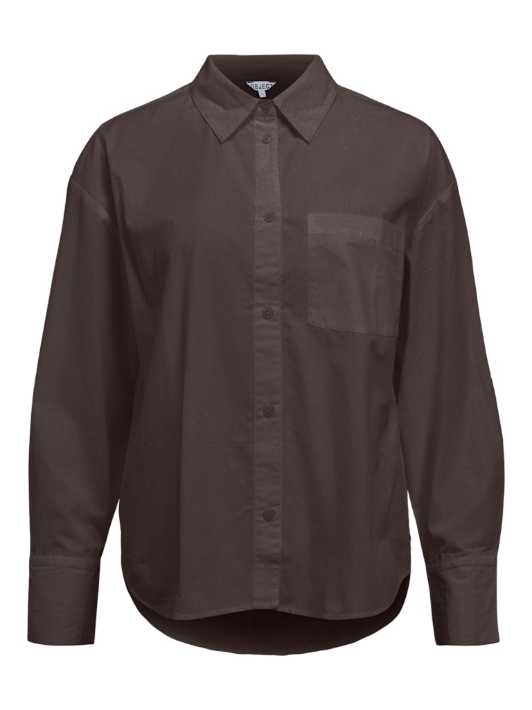 OBJZILA L/S RE SHIRT - Seal Brown