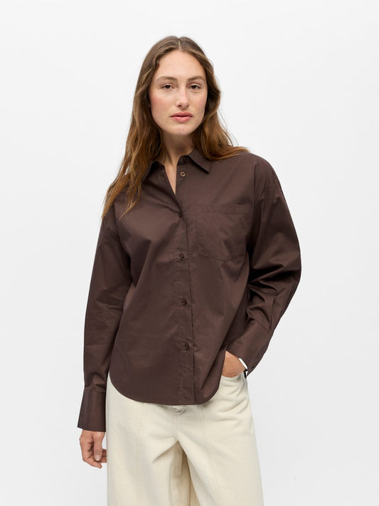 OBJZILA L/S RE SHIRT - Seal Brown