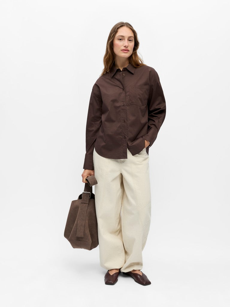 OBJZILA L/S RE SHIRT - Seal Brown