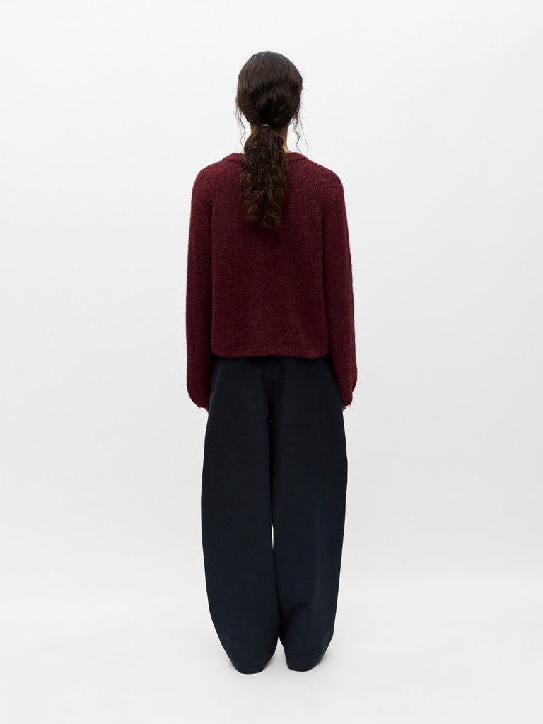 OBJSAGGIA RE L/S KNIT CARDIGAN - Windsor Wine Melange