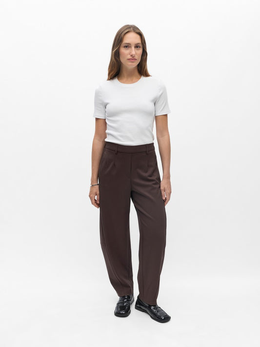 OBJLISA HW ANKLE BARREL PANT - Seal Brown