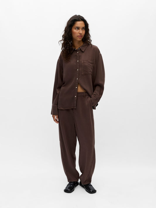 OBJFRAME MW ANKEL BARREL PANT - Seal Brown