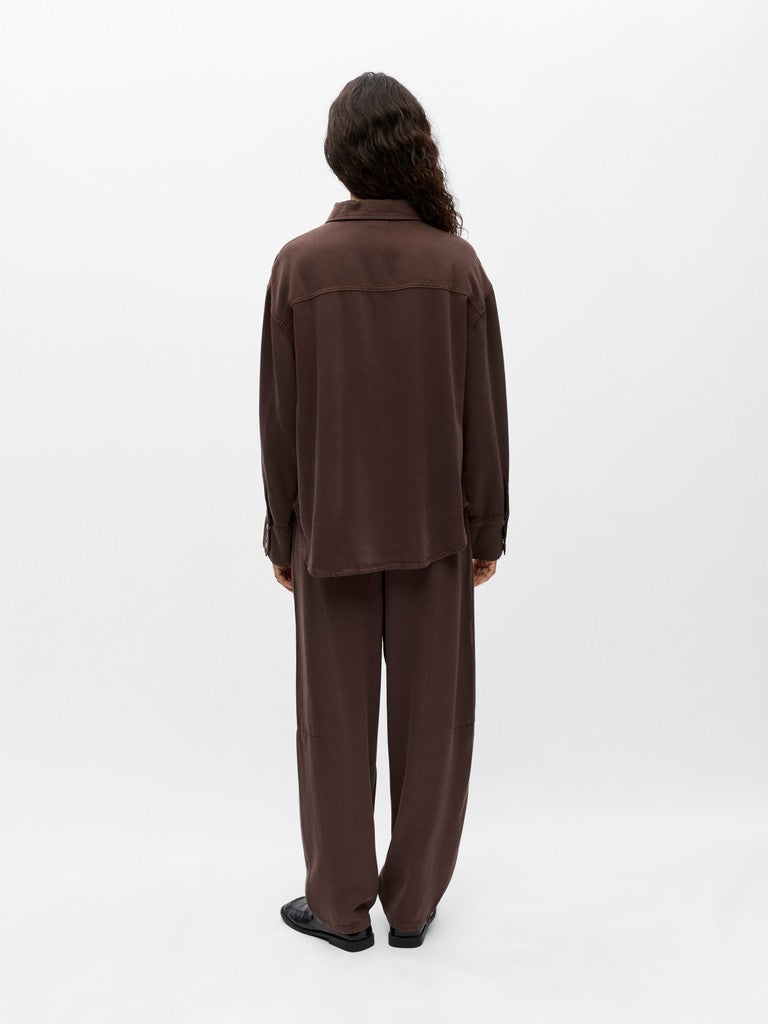 OBJFRAME ZILA L/S RE SHIRT - Seal Brown