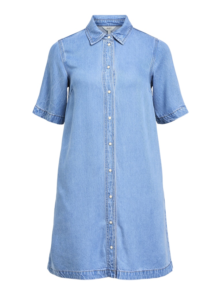 OBJFRAME 2/4 RE DENIM DRESS - Light Blue Denim