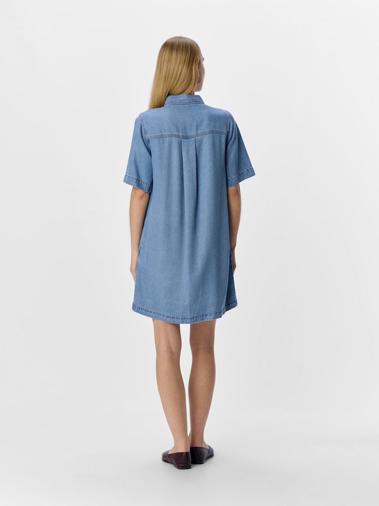 OBJFRAME 2/4 RE DENIM DRESS - Light Blue Denim