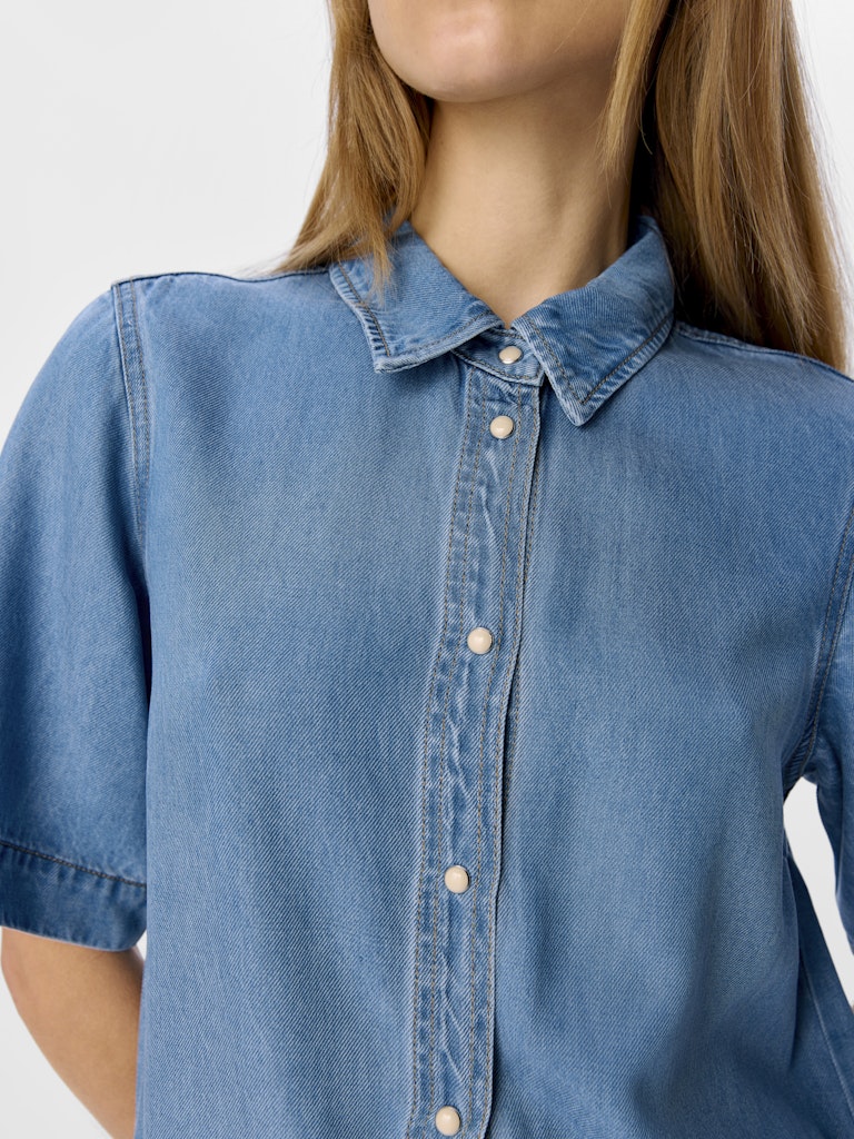 OBJFRAME 2/4 RE DENIM DRESS - Light Blue Denim