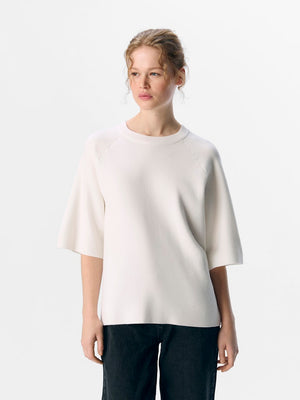 OBJREYNARD 2/4 KNIT PULLOVER - Cloud Dancer