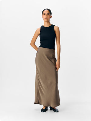 OBJCHILLI MW LONG SKIRT - Morel
