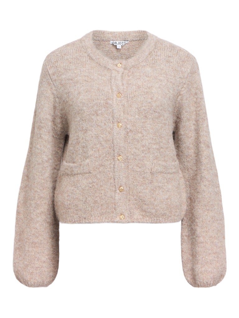 OBJSAGGIA RE L/S KNIT CARDIGAN - Humus Melange