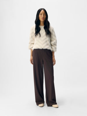 OBJLISA WIDE PANT - Seal Brown