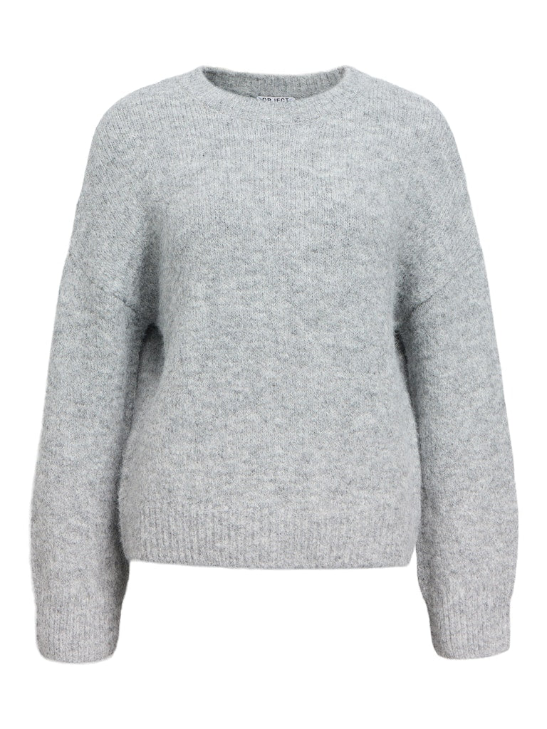 OBJSAGGIA LS LO PULLOVER - Medium Grey Melange