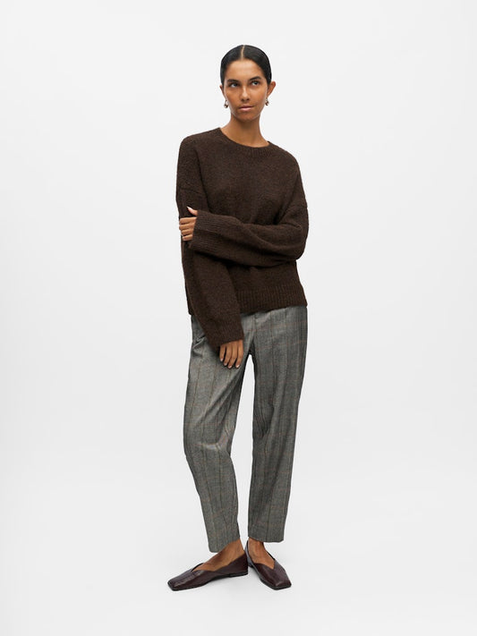 OBJSAGGIA LS LO PULLOVER - Seal Brown